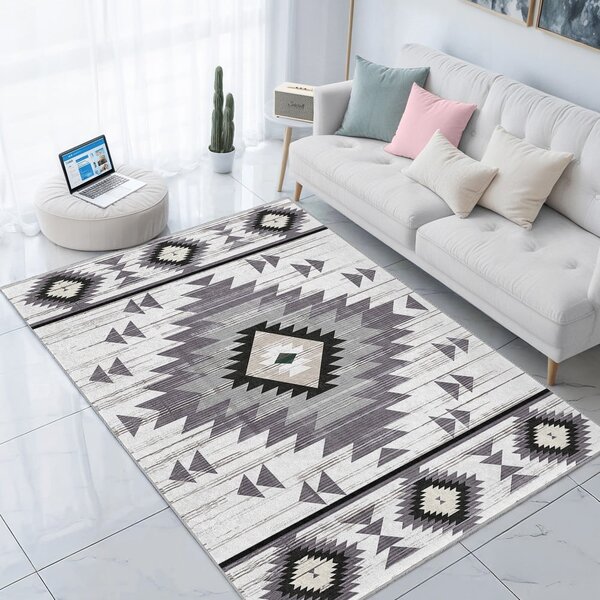 Svijetlo siva perivia staza 80x200 cm Ethnic Geo – Mila Home