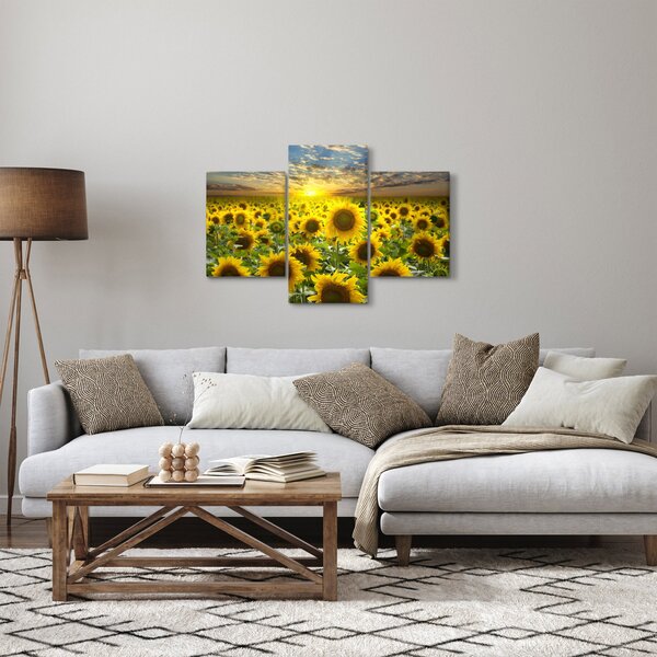 Slika - Suncokreti na zalasku sunca (90x60 cm)