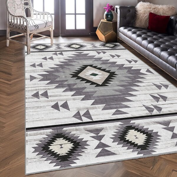 Svijetlo siva perivia staza 80x200 cm Ethnic Geo – Mila Home