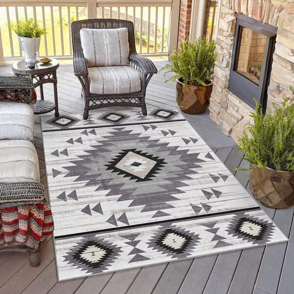Svijetlo siva perivia staza 80x200 cm Ethnic Geo – Mila Home
