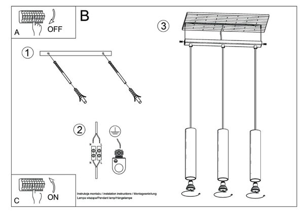 Krem viseća svjetiljka Castro – Nice Lamps