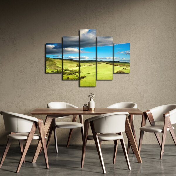 Slika - Zeleni krajolik s brdima (150x105 cm)