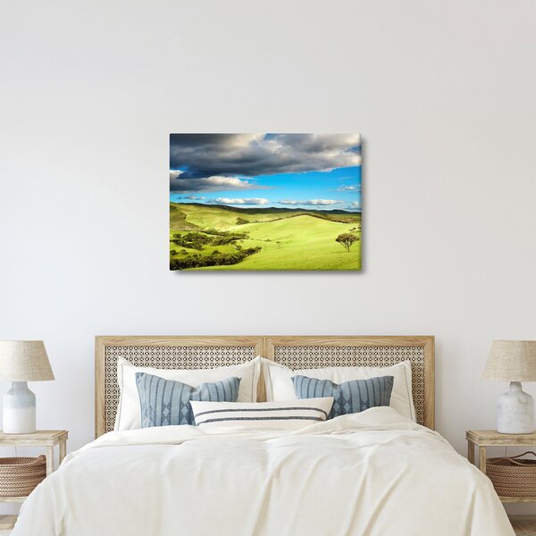 Slika - Zeleni krajolik s brdima (70x50 cm)