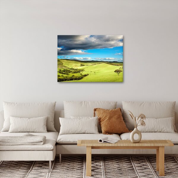 Slika - Zeleni krajolik s brdima (70x50 cm)
