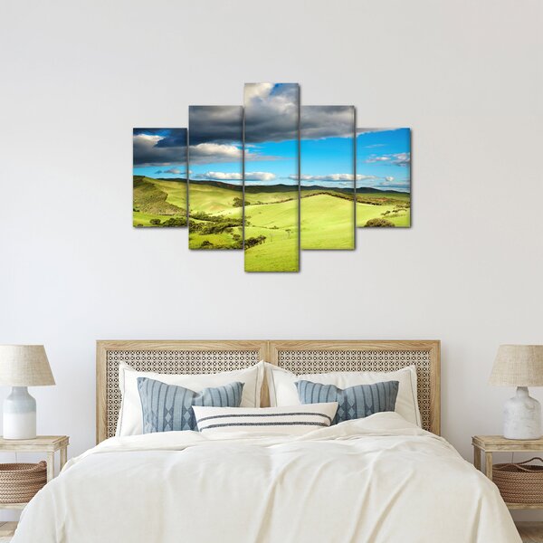 Slika - Zeleni krajolik s brdima (150x105 cm)