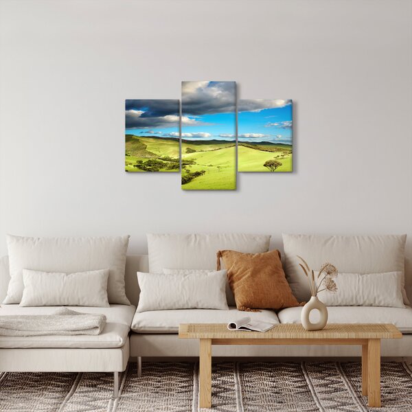 Slika - Zeleni krajolik s brdima (90x60 cm)