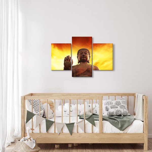 Slika - Buda s crvenom i žutom pozadinom (90x60 cm)