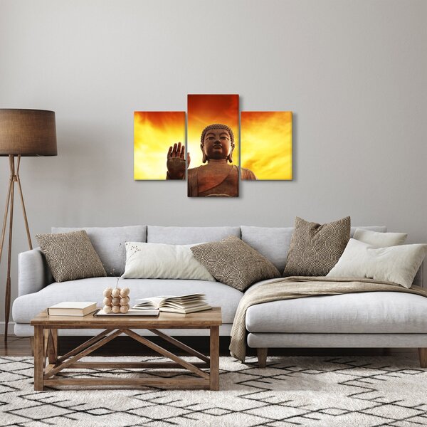 Slika - Buda s crvenom i žutom pozadinom (90x60 cm)