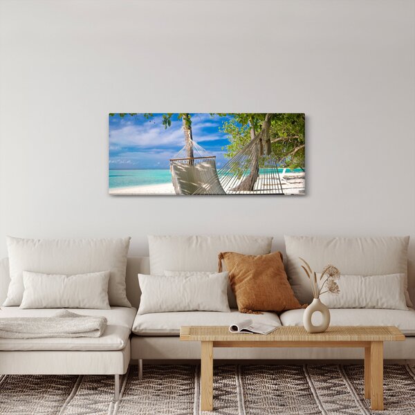 Slika - Viseća mreža na plaži (120x50 cm)