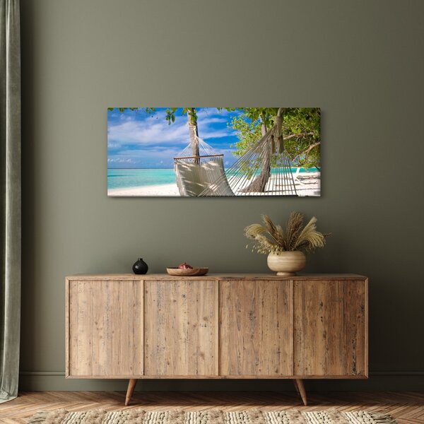 Slika - Viseća mreža na plaži (120x50 cm)