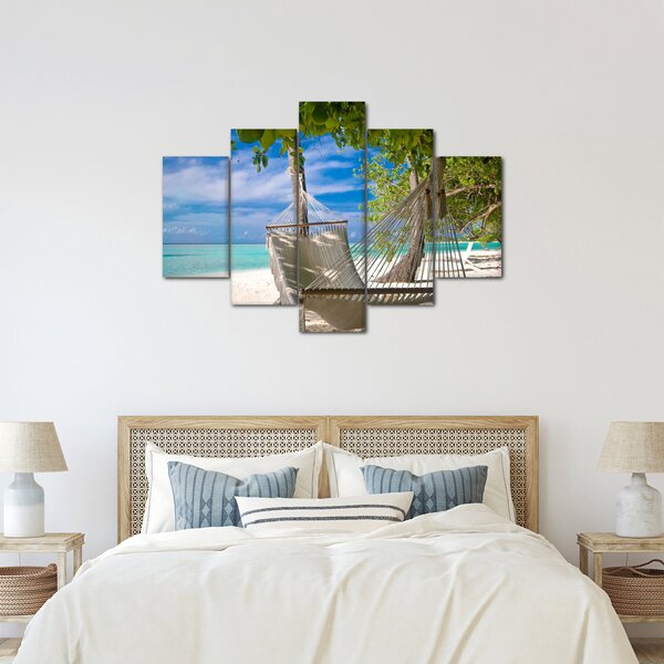 Slika - Viseća mreža na plaži (150x105 cm)
