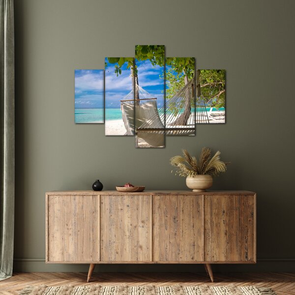 Slika - Viseća mreža na plaži (150x105 cm)