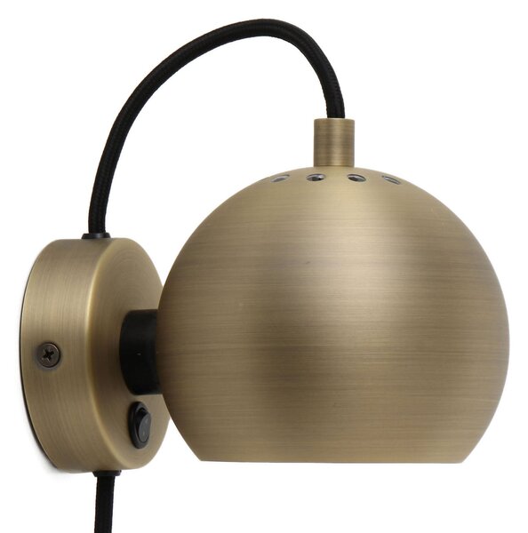 Zidne Svjetiljka FRANDSEN, Ball Magnet, Bronca / stari mesing, Dnevna soba, Metal, Dizajn