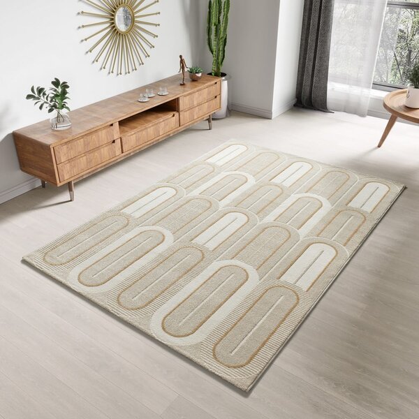 Krem tepih 160x230 cm Flora – Universal