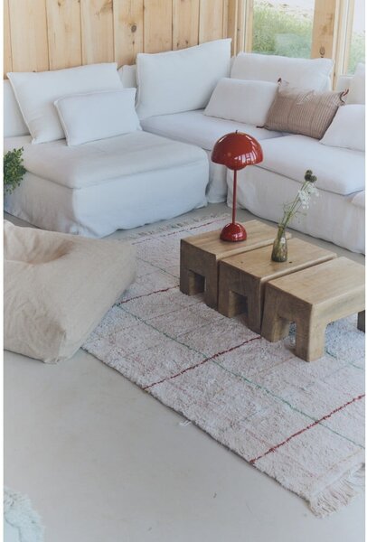 Krem periv/ručno rađen pamučan tepih 90x130 cm Color Lines – Lorena Canals