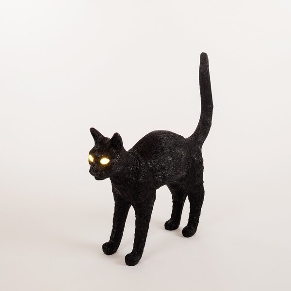 Stolne Lampa SELETTI, Jobby The Cat, prigušiv, Crno, Dnevna soba, Plastika, Dizajn