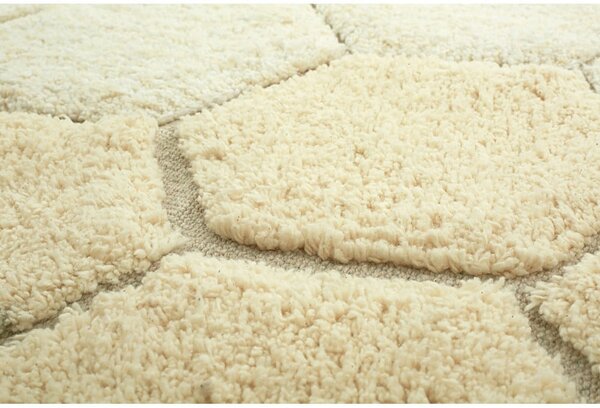 Oker žuti periv/ručno rađen pamučan okrugao tepih ø 140 cm Honeycomb Golden – Lorena Canals