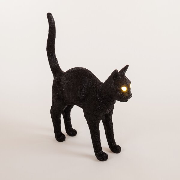 Stolne Lampa SELETTI, Jobby The Cat, prigušiv, Crno, Dnevna soba, Plastika, Dizajn