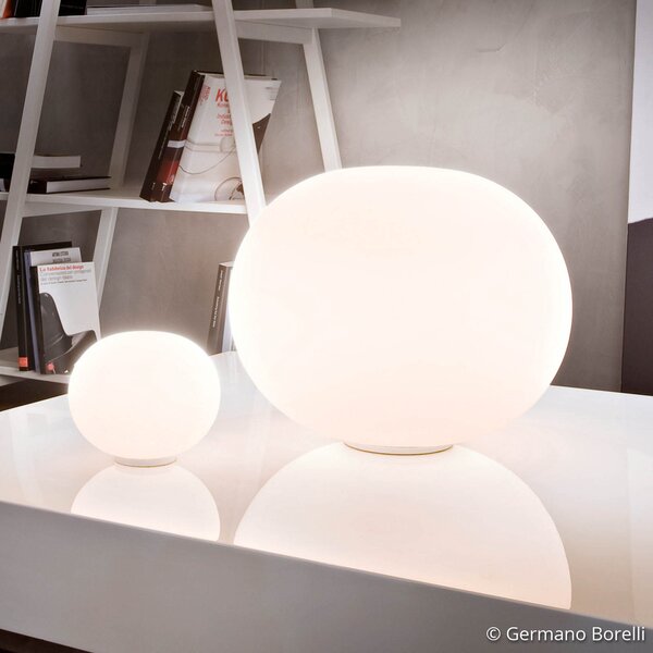 Stolne Lampa FLOS, GLO-BALL, prigušiv, Bijela, Dnevna soba, Staklo, Dizajn