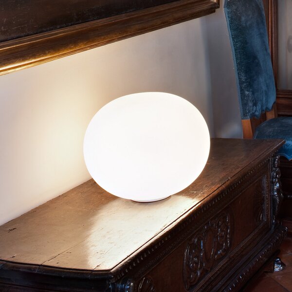 Stolne Lampa FLOS, GLO-BALL, prigušiv, Bijela, Dnevna soba, Staklo, Dizajn