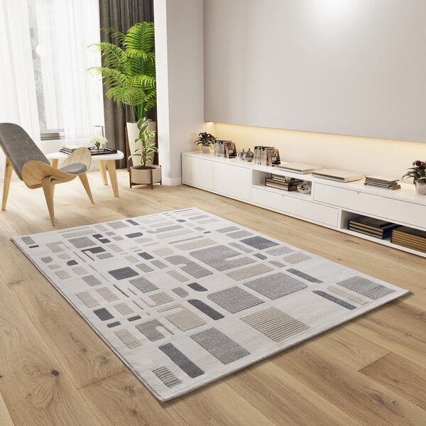 Svijetlo sivi/boje slonovače tepih 80x150 cm Flora – Universal