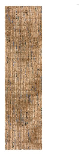 Plava/u prirodnoj boji ručno rađena jutena staza 60x300 cm Jute Boucle Blue – Flair Rugs
