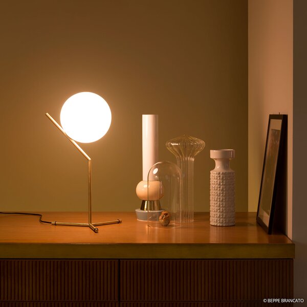 Stolne Lampa FLOS, IC T1, prigušiv, Zlato / mjed, Dnevna soba, Metal, Dizajn