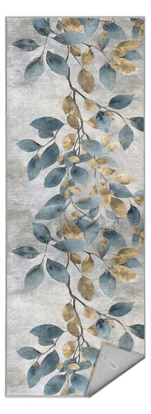 Svijetlo plava/u zlatnoj boji perivia staza 80x200 cm Golden Leaves – Mila Home