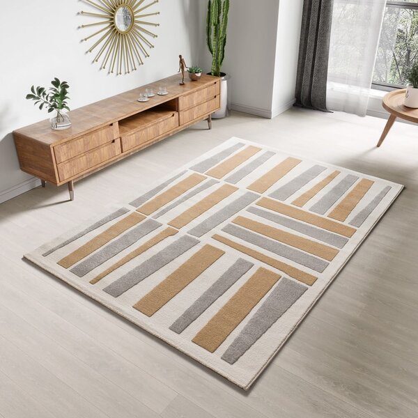 Svijetlo sivi/krem tepih 133x190 cm Flora – Universal