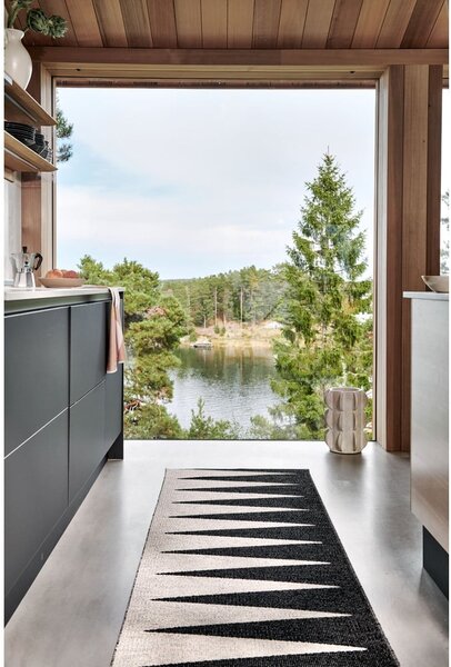 Crno-bijela unutarnja i vanjska staza 70x150 cm Vivi Black – Pappelina