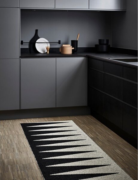 Crno-bijela unutarnja i vanjska staza 70x150 cm Vivi Black – Pappelina
