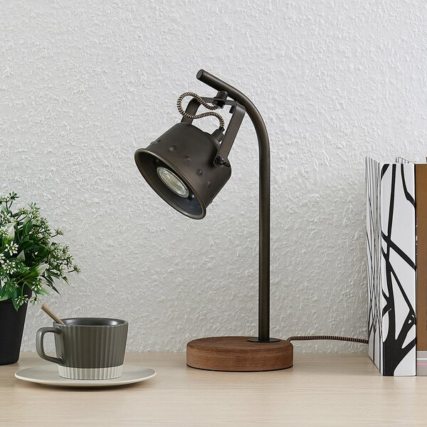 Stolne Lampa Lindby, Rubinjo, Crno, Dnevna soba, Metal, Vintage
