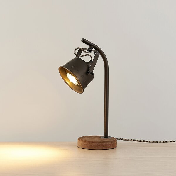 Stolne Lampa Lindby, Rubinjo, Crno, Dnevna soba, Metal, Vintage