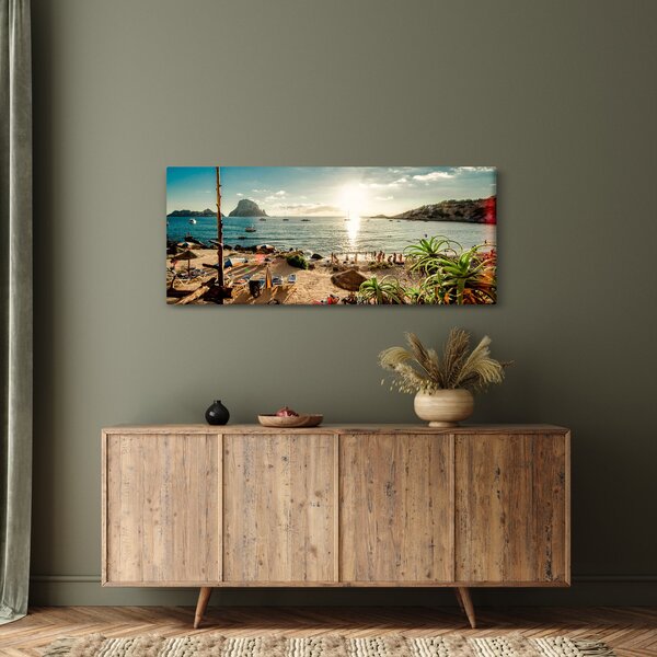 Slika - Plaža s ljudima (120x50 cm)