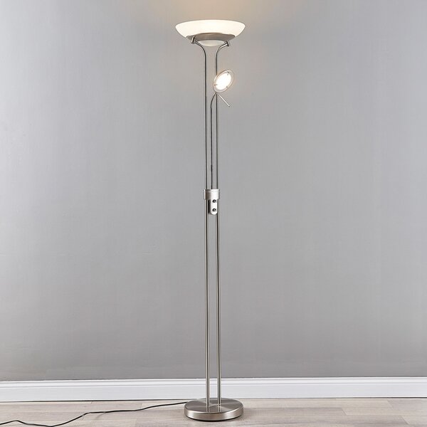 Podne Lampa Lindby, Yveta, prigušiv, Metalik, Dnevna soba, Metal, Moderan