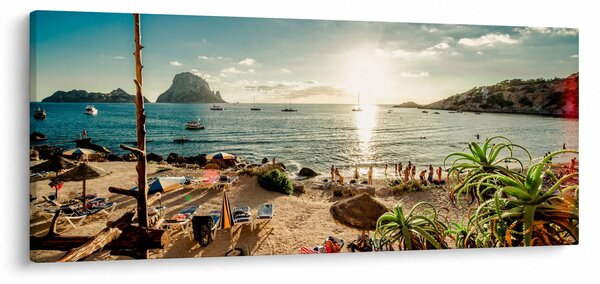 Slika - Plaža s ljudima (120x50 cm)