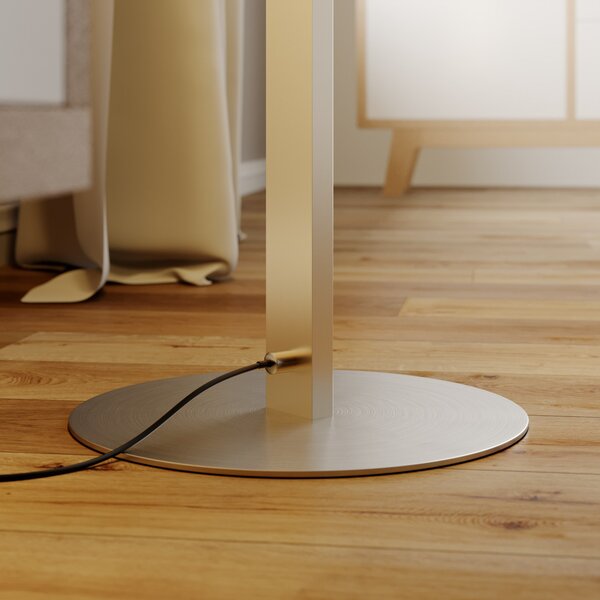 Podne Lampa Lindby, Auron, prigušiv, Sivo, Dnevna soba, Metal, Moderan