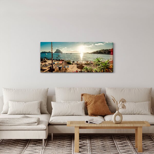 Slika - Plaža s ljudima (120x50 cm)