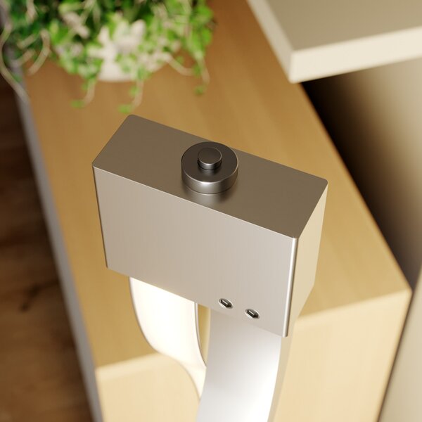 Podne Lampa Lindby, Auron, prigušiv, Sivo, Dnevna soba, Metal, Moderan