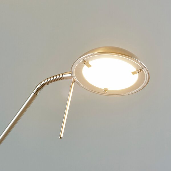 Podne Lampa Lindby, Yveta, prigušiv, Metalik, Dnevna soba, Metal, Moderan