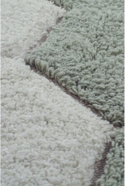 Svijetlo zeleni periv/ručno rađen pamučan okrugao tepih ø 140 cm Honeycomb Blue Sage – Lorena Canals