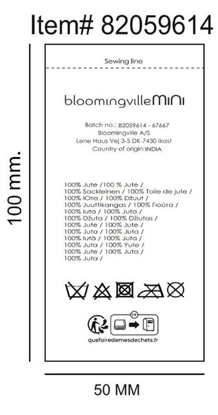 Juten okrugao tepih u prirodnoj boji ø 130 cm Dinne – Bloomingville Mini