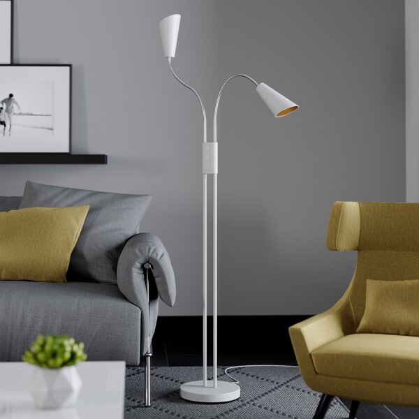 Podne Lampa Lucande, Medira, Bijela, Dnevna soba, Metal, Moderan