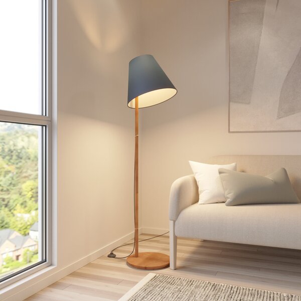 Podne Lampa Lucande, Jinda, Plava, Dnevna soba, Tkanina / tekstil, Skandinavski