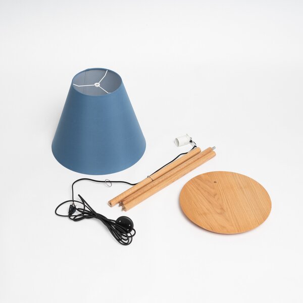 Podne Lampa Lucande, Jinda, Plava, Dnevna soba, Tkanina / tekstil, Skandinavski