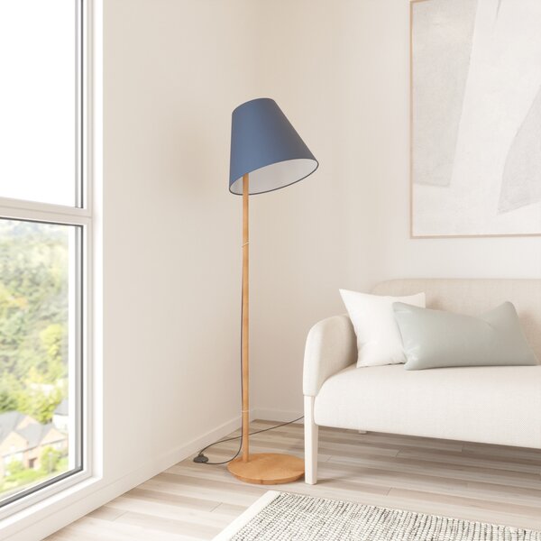 Podne Lampa Lucande, Jinda, Plava, Dnevna soba, Tkanina / tekstil, Skandinavski