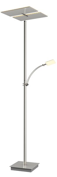 Podne Lampa Lucande, Parthena, prigušiv, Sivo, Dnevna soba, Metal, Moderan