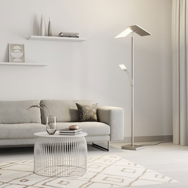 Podne Lampa Lucande, Parthena, prigušiv, Sivo, Dnevna soba, Metal, Moderan