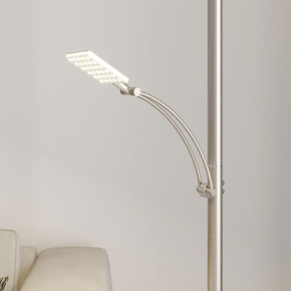 Podne Lampa Lucande, Parthena, prigušiv, Sivo, Dnevna soba, Metal, Moderan