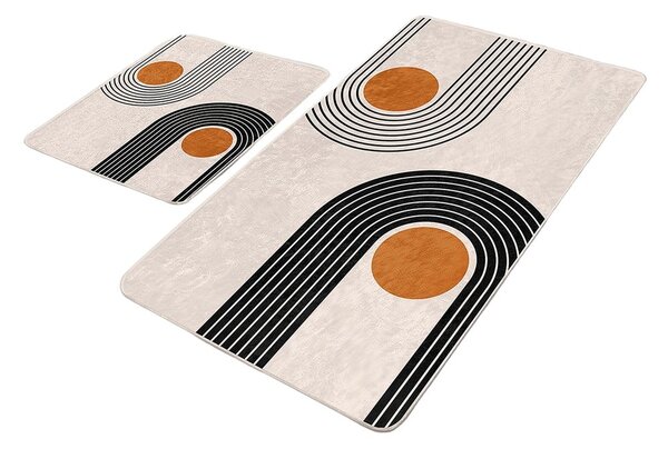 Bež od samta kupaonske prostirke u setu 2 kom 60x100 cm Dot Arch – Mila Home